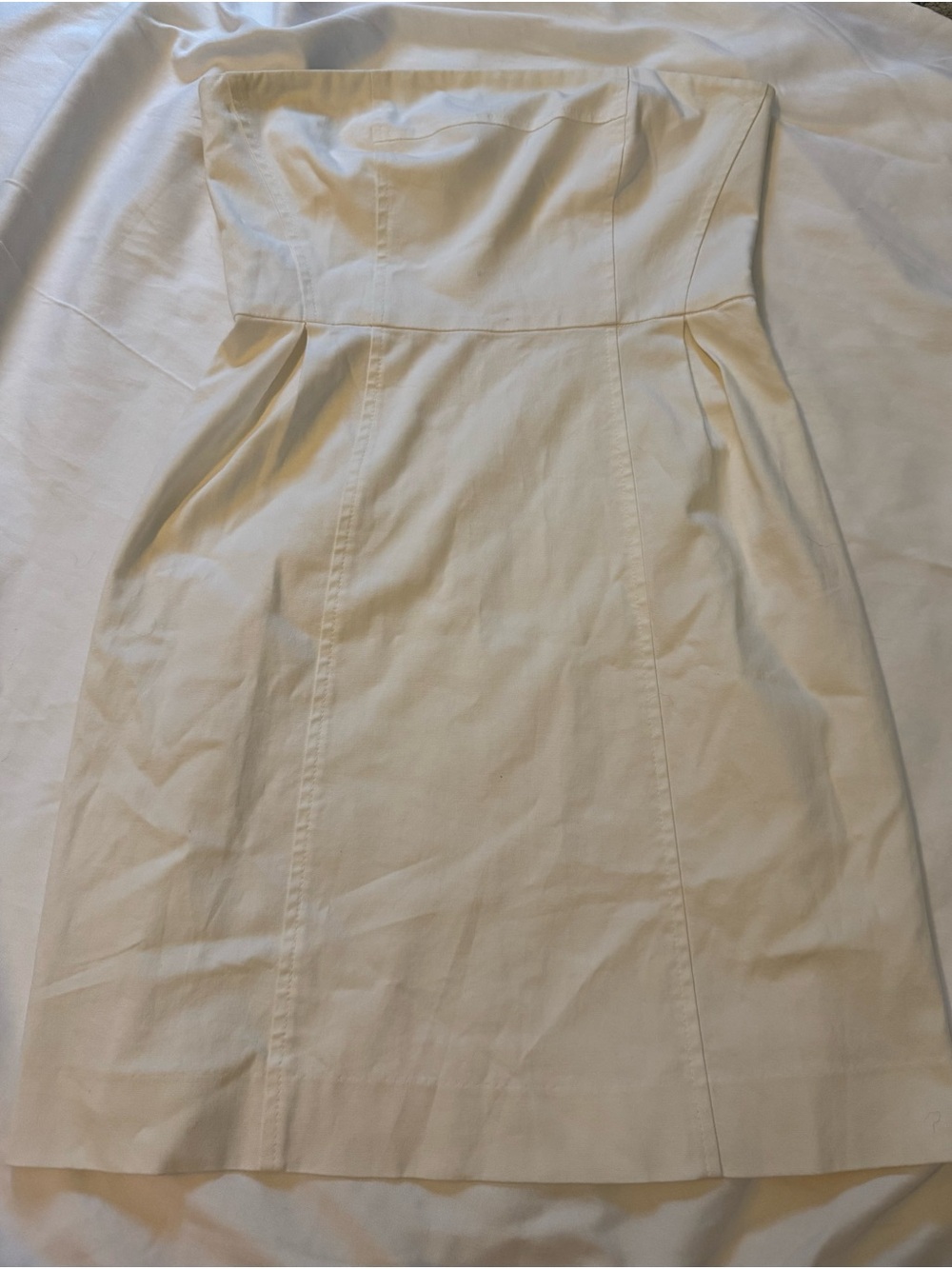 Theory Strapless Cream A-Line Dress